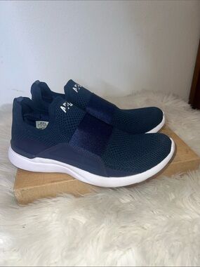 APL TechLoom Bliss Knit Slip-On Sneakers in Navy and White